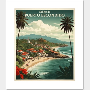 Puerto Escondido Oaxaca Mexico Vintage Tourism Travel Posters and Art